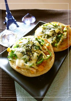 ツナ×コーン×ピーマン×葱の和風トースト-レシピのメイン写真