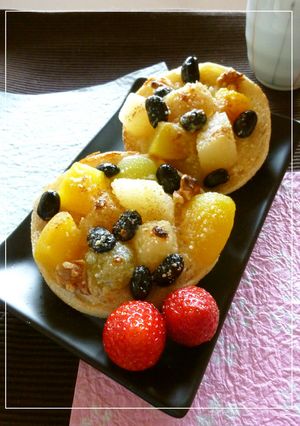 フルーツ×黒豆の生姜レモン風味トースト-レシピのメイン写真