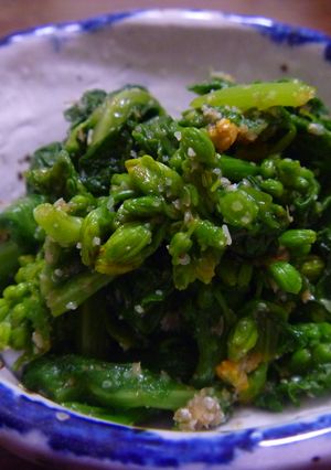 お弁当の一品！　菜の花で簡単ごまあえ！-レシピのメイン写真