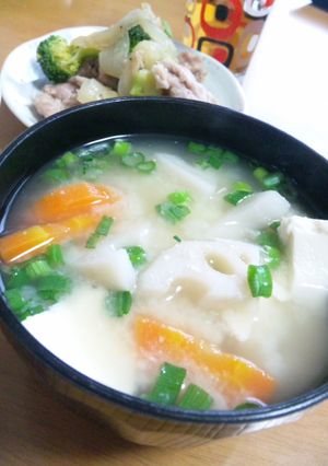 ポカポカ♪根菜の味噌粕汁-レシピのメイン写真