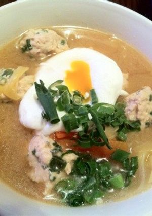 ♡鶏団子と卵のおかず味噌汁♡-レシピのメイン写真