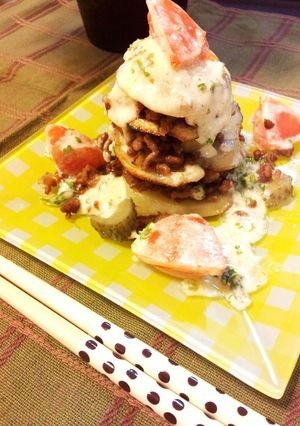 じゃがいもとひき肉♪クリームソースタワー-レシピのメイン写真