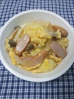 朝食に! ソーセージとポテトの卵とじ-レシピのメイン写真
