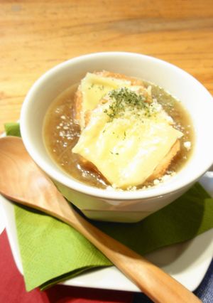 宮城県♪油麸のオニオングラタンスープ-レシピのメイン写真