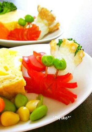 ウインナーでリアル系カニさん*゜キャラ弁-レシピのメイン写真