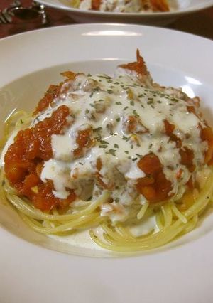 オッサンのシーフードトマトクリームパスタ-レシピのメイン写真