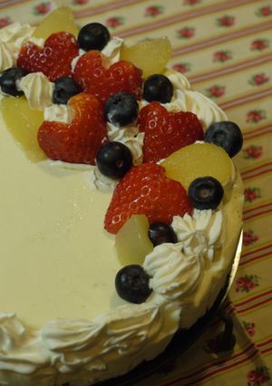 洋ナシといちごのレアチーズケーキ-レシピのメイン写真