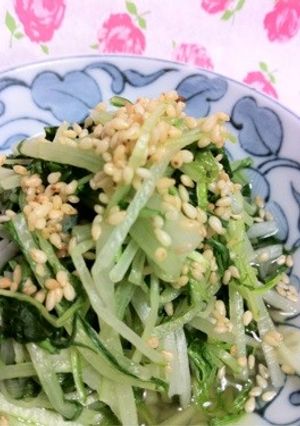 超簡単..丼で..3分..水菜の煮びたし-レシピのメイン写真