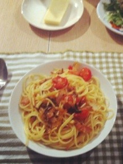 ふじっことトマトのペペロン麺☆-レシピのメイン写真