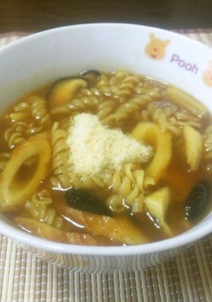 ごちそうスープパスタで♪カレーうどん風♪-レシピのメイン写真