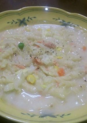 ♪鮭フレークで味噌クリームスープパスタ♪-レシピのメイン写真
