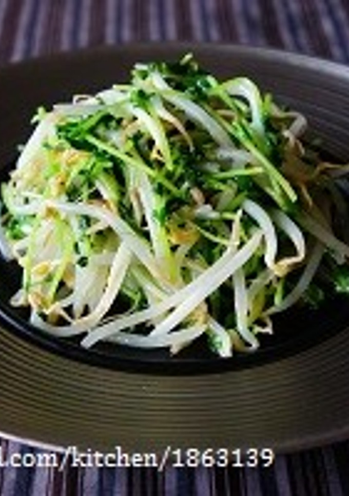 超簡単♪豆苗ともやしの塩麹炒め-レシピのメイン写真