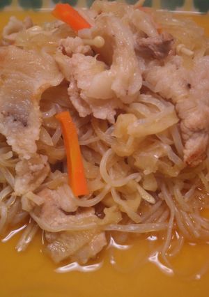 にんじん入り切干大根と白滝と豚小間の煮物-レシピのメイン写真