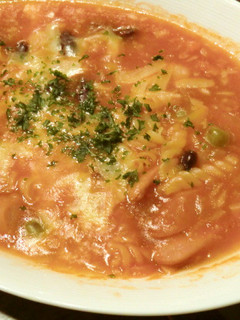 ソーセージと豆のトマトスープパスタ-レシピのメイン写真
