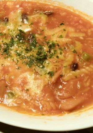 ソーセージと豆のトマトスープパスタ-レシピのメイン写真