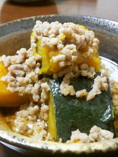 ひき肉とカボチャの煮物-レシピのメイン写真