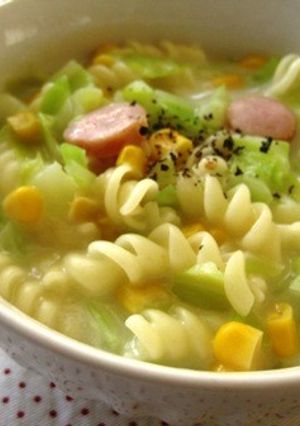 簡単☆キャベツざくざくスープパスタ-レシピのメイン写真