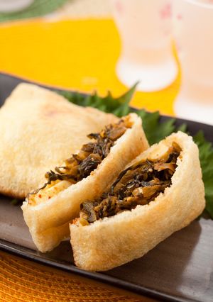 簡単おつまみ★油揚げの高菜＆チーズサンド-レシピのメイン写真