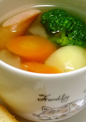 簡単！ウィンナーと野菜のチキンスープ-レシピのメイン写真