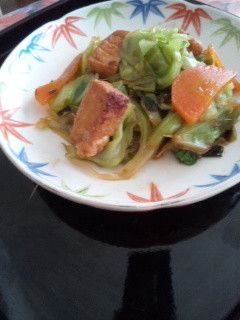 *♡°キャベツと厚揚げde野菜炒め°♡*-レシピのメイン写真