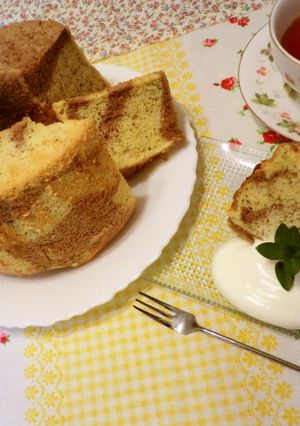 紅茶とチョコのマーブルシフォンケーキ-レシピのメイン写真