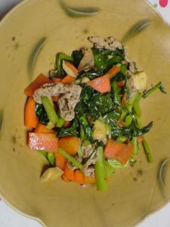 のらぼう菜と豚肉の炒め物-レシピのメイン写真