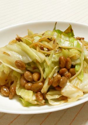 ネバネバ健康~♥春キャベツ納豆パスタ-レシピのメイン写真