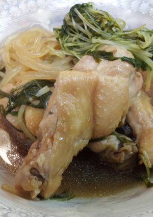 ぽん酢煮☆手羽元と水菜と糸こんにゃく☆-レシピのメイン写真