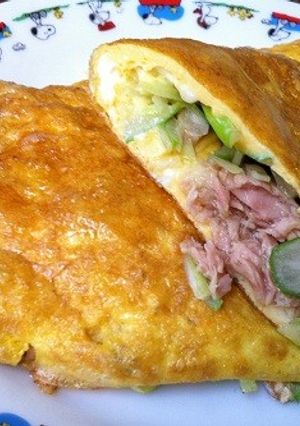 ツナとチーズ　葱入りオムレツ-レシピのメイン写真