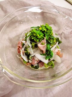 菜の花と新玉ねぎと生ハムのマリネ-レシピのメイン写真