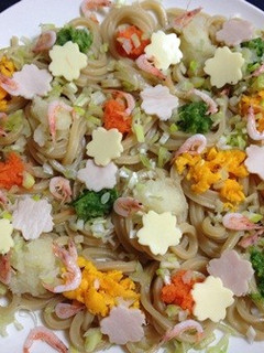 桜の花ちらし生姜うどん-レシピのメイン写真
