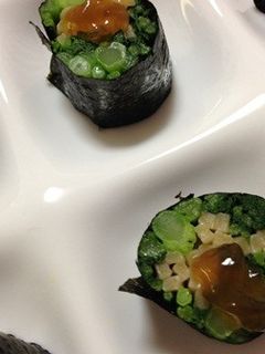 わさび菜と生姜うどんの海苔巻き-レシピのメイン写真