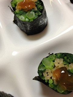 わさび菜と生姜うどんの海苔巻き-レシピのメイン写真