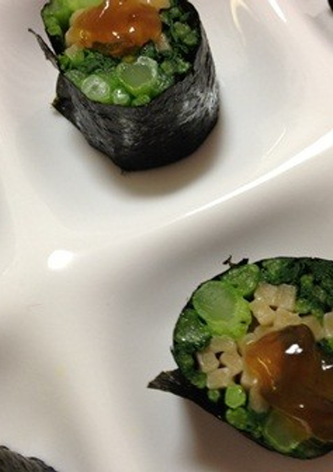 わさび菜と生姜うどんの海苔巻き-レシピのメイン写真