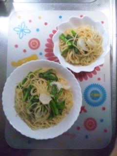 親子ランチ3なばなとかぶの和風パスタ-レシピのメイン写真