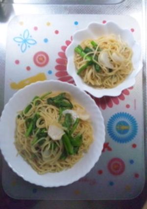 親子ランチ３なばなとかぶの和風パスタ-レシピのメイン写真
