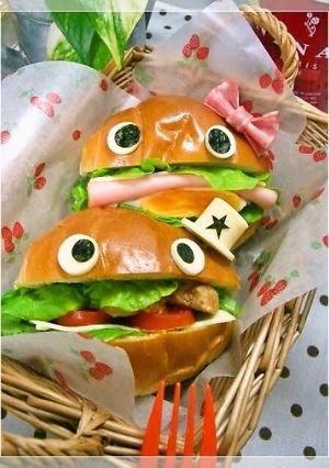 【キャラ★可愛いハンバーガーカップル】-レシピのメイン写真