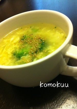 ブロッコリーと卵の中華スープ。-レシピのメイン写真