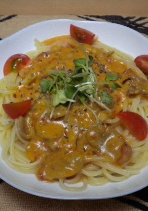 まるごと野菜トマトクリームパスタ-レシピのメイン写真
