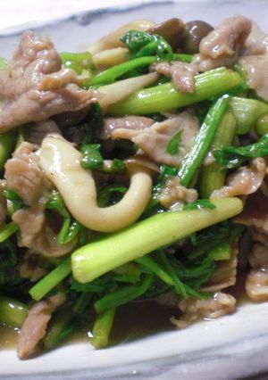 せり＆しめじ＆豚肉炒め-レシピのメイン写真