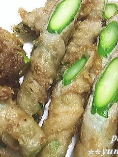 アスパラの豚肉巻き天ぷら-レシピのメイン写真