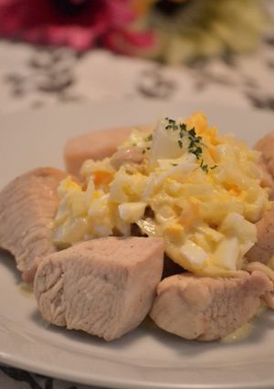 鶏むね肉のオリーブにんにくタルタルソース-レシピのメイン写真