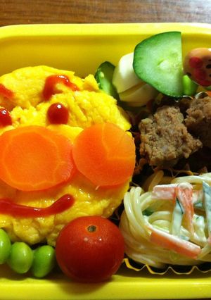 キャラ弁：アンパンマンオムライス弁当-レシピのメイン写真