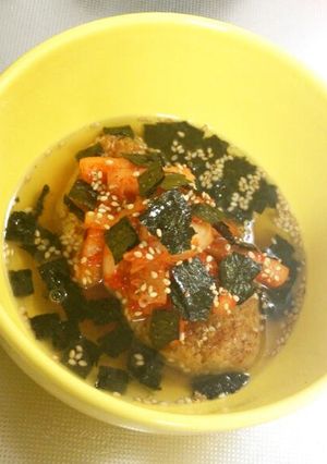 冷凍焼きおにぎりで★キムチのお茶漬け-レシピのメイン写真