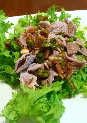 豚肉とわさび菜の冷しゃぶ風サラダ-レシピのメイン写真