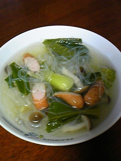 おかんの味 チンゲンサイと春雨のスープ-レシピのメイン写真