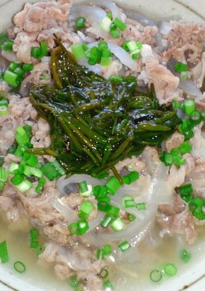 塩麹de肉そば☆アカモク入り♪-レシピのメイン写真