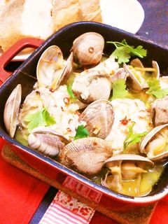塩麹で♪アサリと海老のアヒージョ-レシピのメイン写真