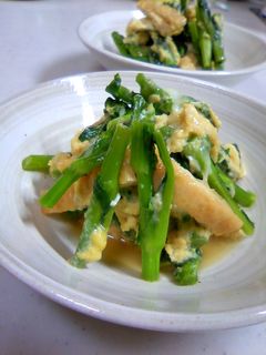 【あと一品】菜花と油揚げの卵とじ-レシピのメイン写真