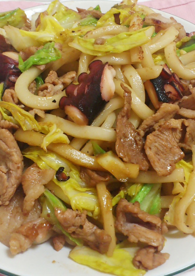 たことぶたにくの焼きうどん-レシピのメイン写真